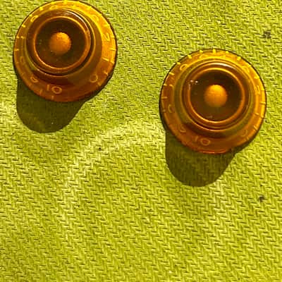 Gibson Bonnet Top Hat Knobs late 1950s - Gold - Set of 2 image 1