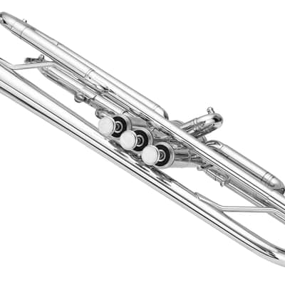 🎅🎄 For Pros and Beginners! Silver (Chrome) Unmarked Trumpet with Case/Bag/Pack +Strap +Cloth! image 6
