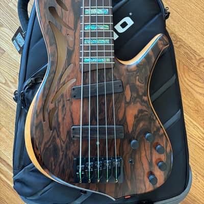 Ken Lawrence Chamberbrase II 5 string electric bass guitar LED's image 23