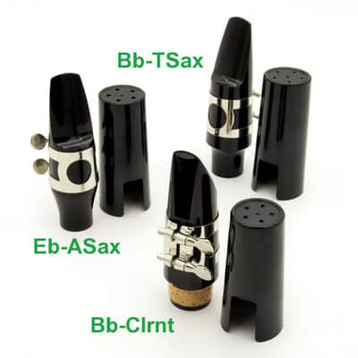 APM Bb Clarinet Mouthpiece Kit - Standard Mthpc + Cap + Ni-Plated Ligature; Made in USA image 3