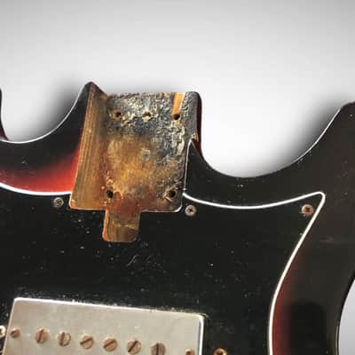 Vintage No-name (Teisco-ish) body, pickguard, and pickup. image 5