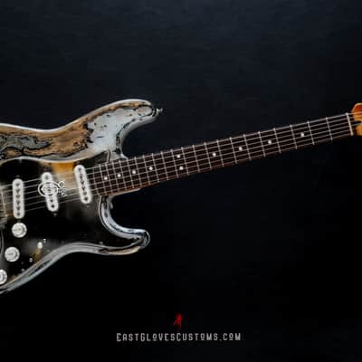 Fender Stratocaster 50th Anniversary White Marble Paisley Heavy Aged Relic by East Gloves Customs image 16