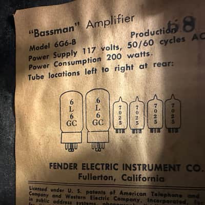Fender Bassman 6G6-B Brownface 50-Watt 2x12" Piggyback Guitar Amp 1963 - 1964 - Blonde image 3