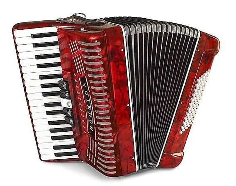 Hohner 1305-Red 72 Bass Entry Level Piano Accordion in Pearl Red image 1