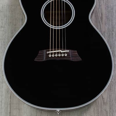 Takamine EF261SBL Acoustic-Electric Guitar in Gloss Black with Hard Case image 4