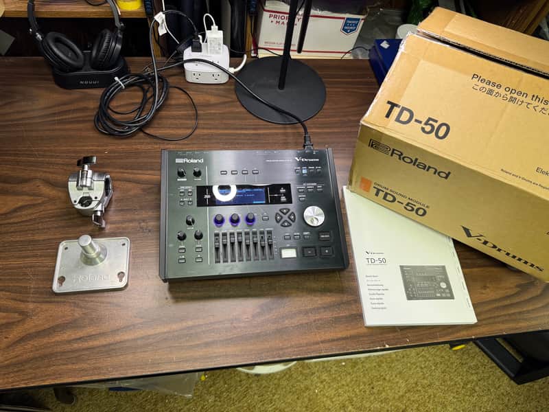 Roland V-Drums TD-50X Sound Module w/Mount, Clamp, Manual, Power Cable - Z6I7762 image 1