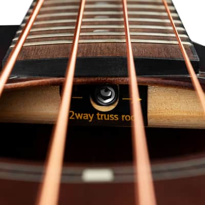 Ortega D7CE-BFT-4 Deep Series 7 Spruce Top Mahogany Neck Medium Scale 4-String Acoustic-Electric Bass Guitar image 12