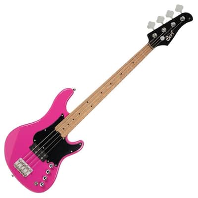 Cort GBSHORTSCALEFDPB Poplar Body Roasted Maple C Shape Neck Short Scale 4-String Electric Bass Guitar w/Gig Bag image 1