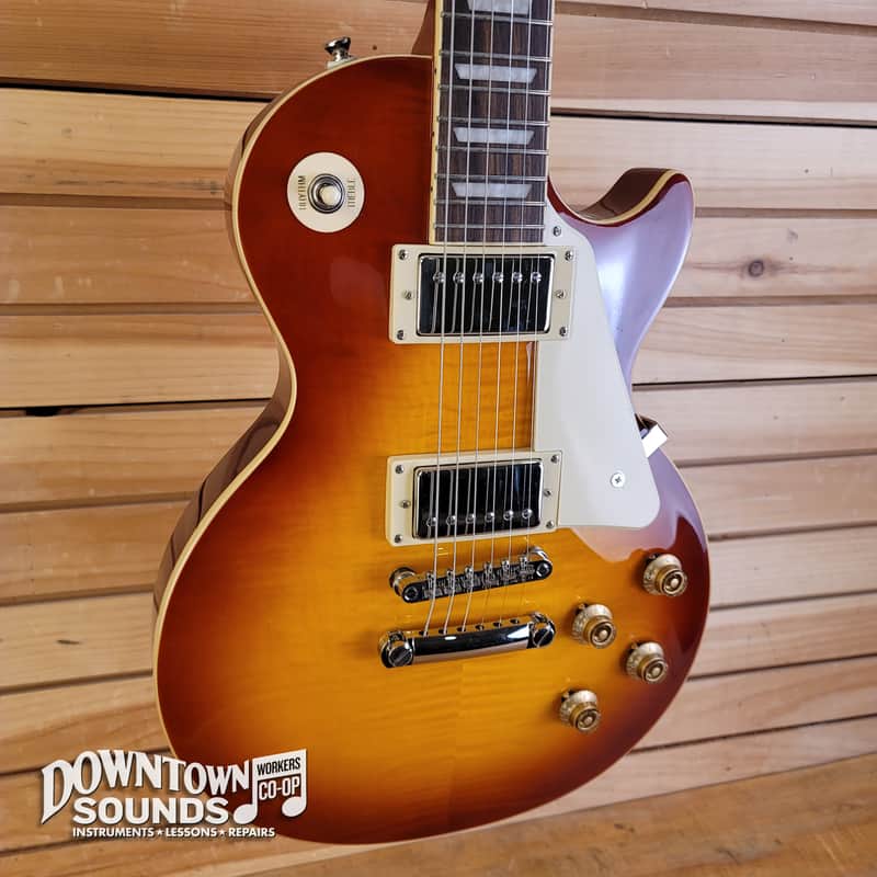 Epiphone Les Paul Standard 50s Figured with Premium Epiphone Gig Bag - Washed Cherry Sunburst image 1