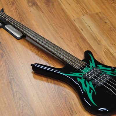 Warwick Corvette $$ Special Edition Tribal Black and Green image 4