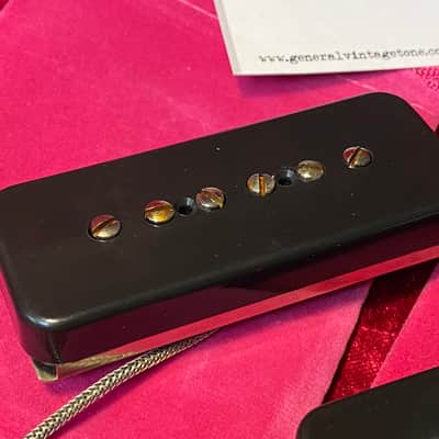 General Vintage Tone 1955 NOS Soapbar P90 pickup set - Scatter wound NOS plain Enameld Old green B image 5
