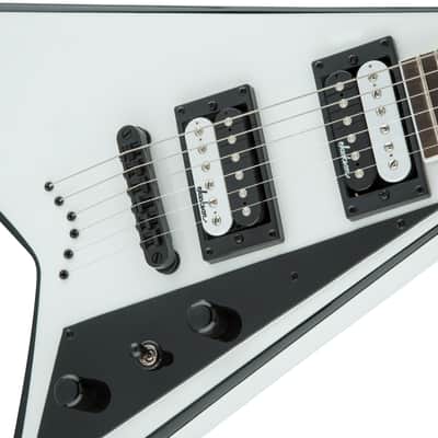 Jackson JS Series Rhoads JS32T Amaranth FB White with Black Bevels image 5