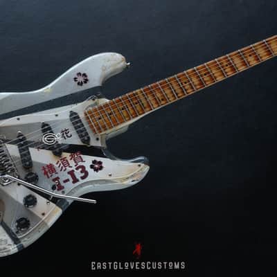 Fender Stratocaster Floyd Rose MXY-7 Ohka Cherry Blossom Kamikaze V3 in White Aged Relic (Rare 1of1) image 9