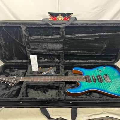 Charvel Dinky DK24 HSH 2PT Doublecut Electric Guitar with Case - Caribbean Burst image 1