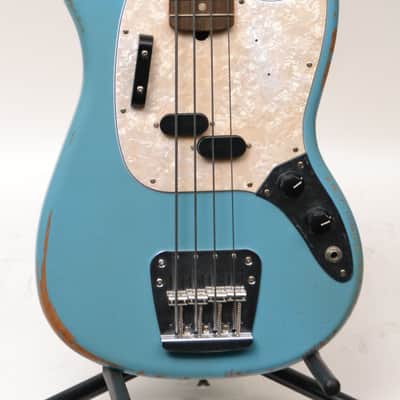 Fender Justin Meldal Johnsen JMJ Road Worn Mustang Bass Daphne Blue Rosewood Fingerboard image 1