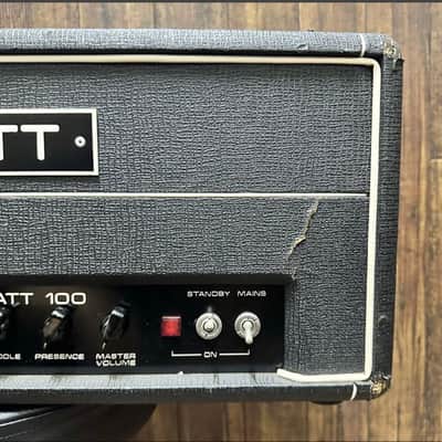 Hiwatt DR103 Custom 100 2-Channel 100-Watt Guitar Amp Head 1969 - 1984 - Black image 10