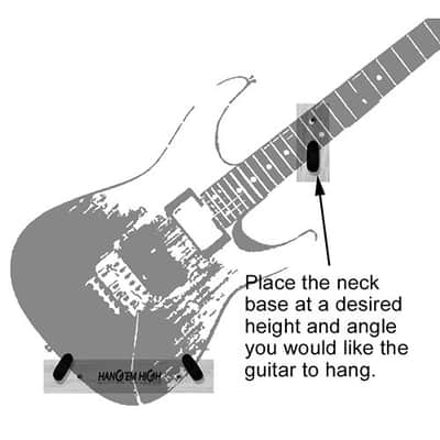 WHITE finish - Angled Hang'em High Guitar Wall Hanger for Acoustic Guitars image 8