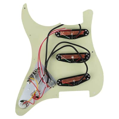 Stratocaster Style Loaded SSS Prewired Guitar Pickguard and Humbucker, Green image 2