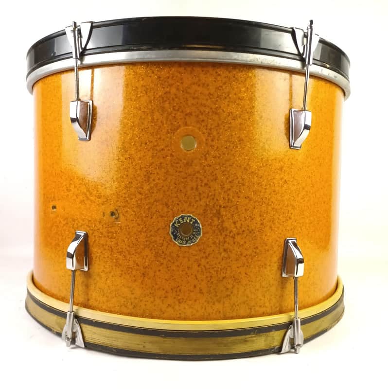 Kent 14x22" Bass Drum Gold Sparkle Vintage 60s 2Ply Maple 6Lug Chrome+Kick Spurs image 1