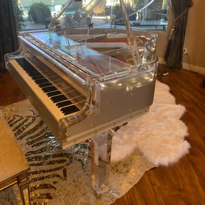 Stunning transparent / white/ acrylic Crystal Grand Piano image 1