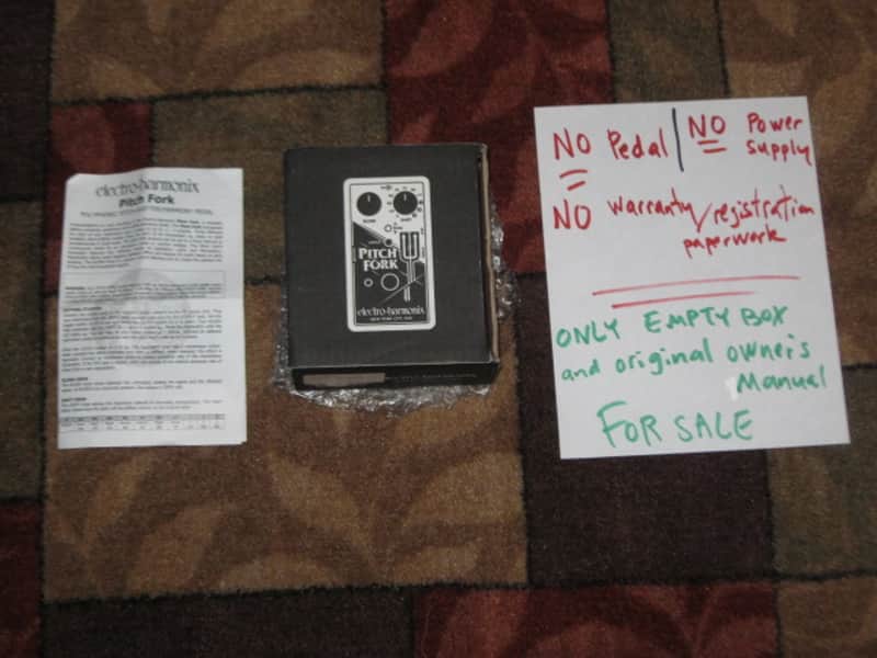 lightly handled Electro Harmonix EMPTY CARDBOARD BOX, original Owner's Manual , & bubble wrap ONLY for Pitch Fork Polyphonic Pitch Shifter	(NO pedal, NO power supply, NO warranty / registration paperwork) 2010s (specifically from 2014) image 1
