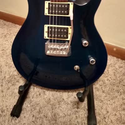 Jay Turser Double Cut Set Neck Dark Blue dual humbucker pickups image 2