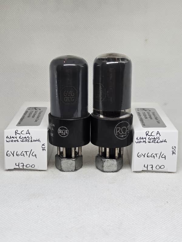 RCA 6V6GT/G Gray Glass Perfectly Matched Pair NOS 6V6 6V6GT image 1