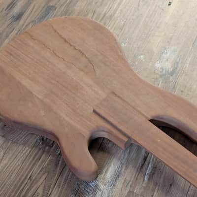 Unbranded Solid Mahogany Bass Guitar Body Neck Blank Project Unfinished image 5