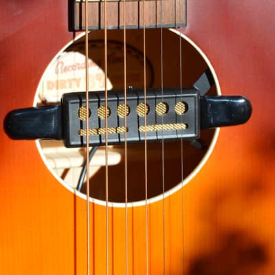 2021 Recording King Dirty 30s 7, w/a Toba 000 body in Sunburst w/ Gold Foil Soundhole Pickup, w/New set-up, & New Black Hardshell Case ~ Mint ! image 3
