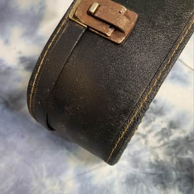 Vintage RARE 1969 Harmony Batwing Mandolin Case Black Red Plush Interior image 6
