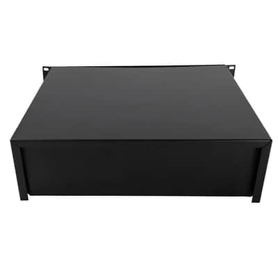 Rack Mount DJ 19" 3U Rack Road Case Equipment Deep Drawer Locking Black image 4