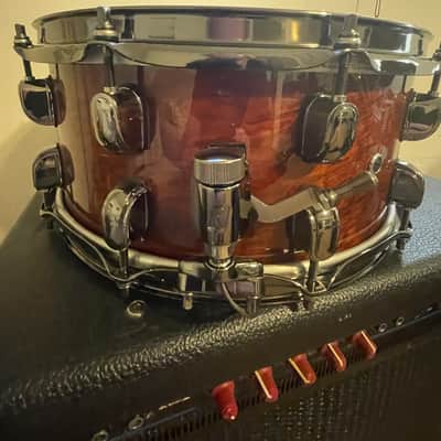 Tama SLP-Bubinga shell snare drum in Quilted Bubinga finish image 1