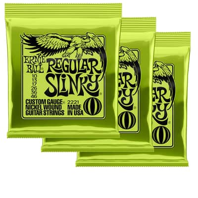 Ernie Ball 3 Pack Regular Slinky Nickel Wound Electric Guitar Strings - 10-46 Gauge image 2