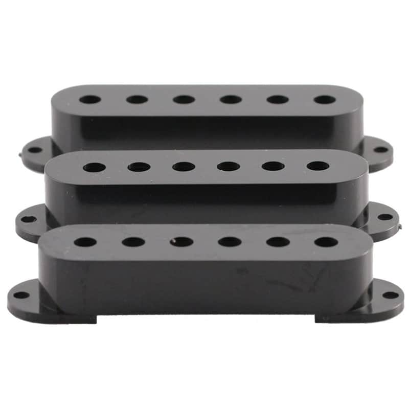 Seismic Audio Black Single Coil Pickup Covers for Fender Strat Guitar 2023 - Black image 1