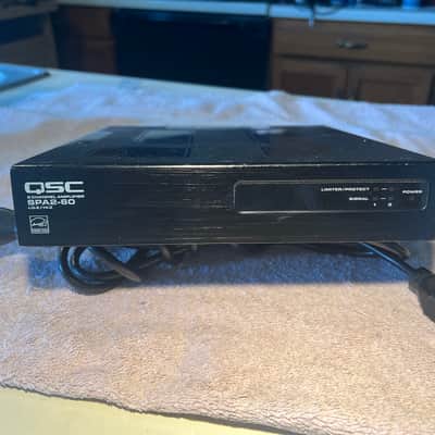 QSC SPA2-60 Compact 2-Channel bridgeable Commercial 1/2 rack Power Amplifier with rack mount tray and IEC cable image 2