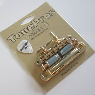 TonePros LPV02-G Vintage Tuneomatic with Aluminum Tailpiece Set Gold image 2