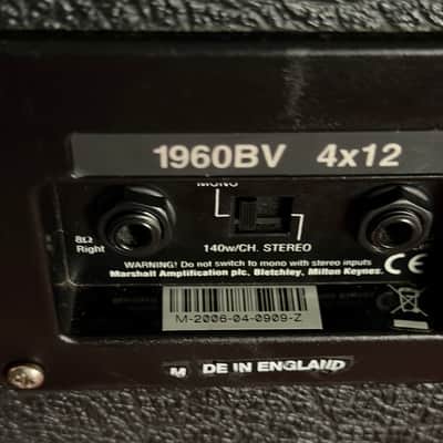 Marshall 1960BV Vintage 280-Watt 4x12" Straight Guitar Speaker Cabinet 2006 image 8