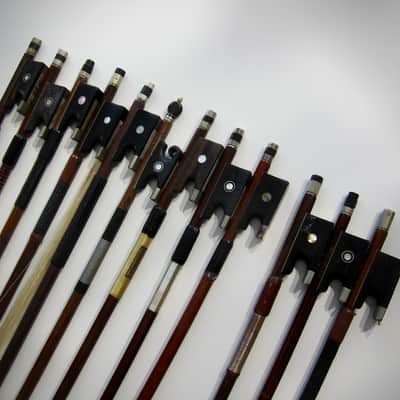 German Violin Bows Various Makers High Quality 4/4, 7/8, & 3/4 Sizes Lot of Twelve(12) Circa-1900s-Brown image 7