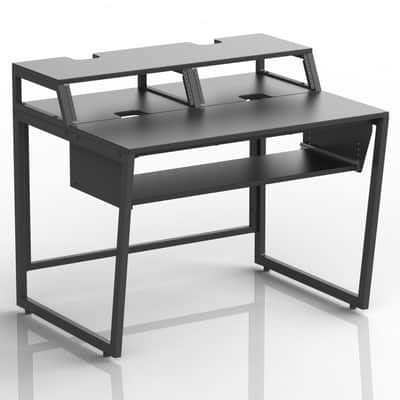 Wavebone Star Rover™ Studio Desk with Keyboard Tray - Black Finish image 12