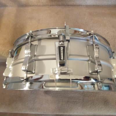 Ludwig Vintage Acrolite aluminum snare drum pointed corner badge mid-70s very clean! image 3