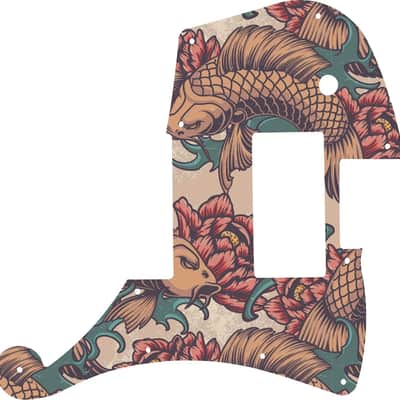WD Custom Pickguard For D'Angelico Deluxe Ludlow #GT01 Koi Tattoo Graphic