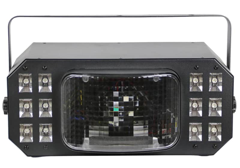 Gearlux 3-in-1 Strobe/UV Derby Light 10-Watt 2PCS RGBW CREE LEDs and 12PCS UV+White LED image 1