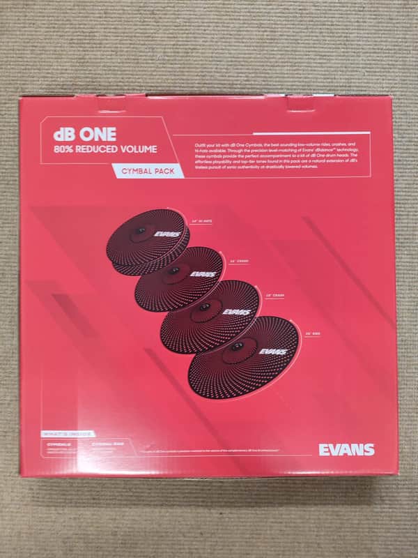 Evans dB One Cymbal Set (14" Hats / 16" & 18" Crash / 20" Ride) With Bag image 1