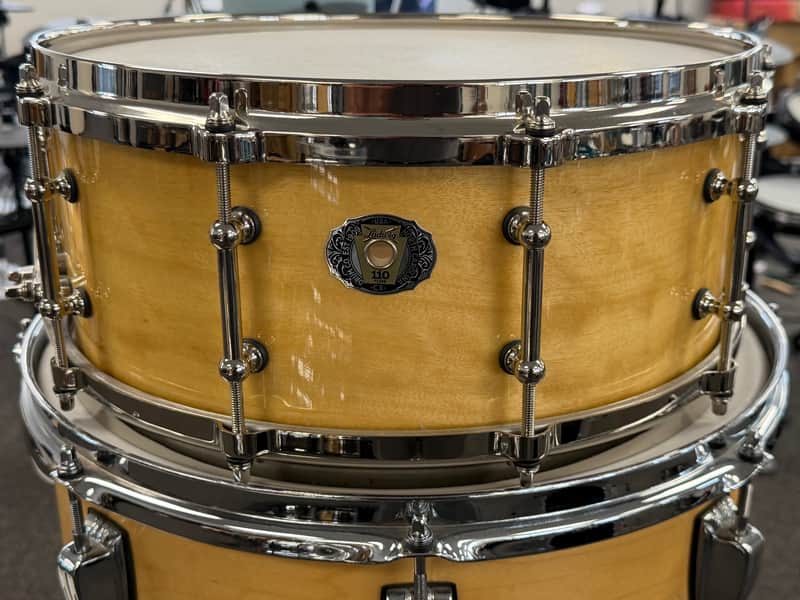 Ludwig 110th anniversary snare drum usa 5.5 by 14 2019 - Natural AGED EXOTIC AVODIRE image 1