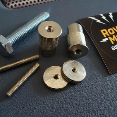 Epiphone soft brass 50 thumbwheels and posts adapters for ABR-1 bridge Les Paul Royal Mount 2026 - Nickel image 5