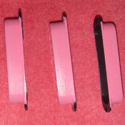 Unknown SET of 3 single coil pickup covers 2000's? - PINK image 2
