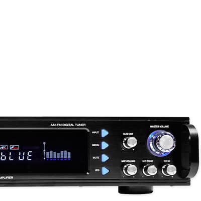 Rockville RPA70WBT Bluetooth Karaoke Amplifier+4) 8" Black Ceiling Speakers+Mics image 2