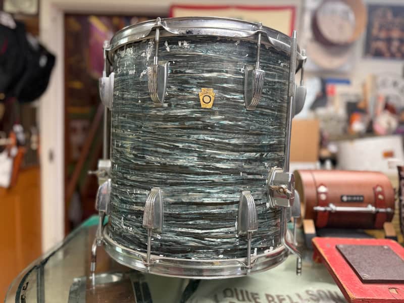 1960s Ludwig 14x14 Floor Tom in Oyster Blue Pearl image 1