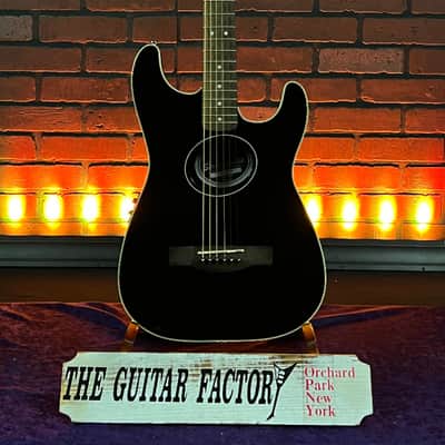 2010 Fender Standard Stratacoustic Acoustic Electric Guitar - Black image 1