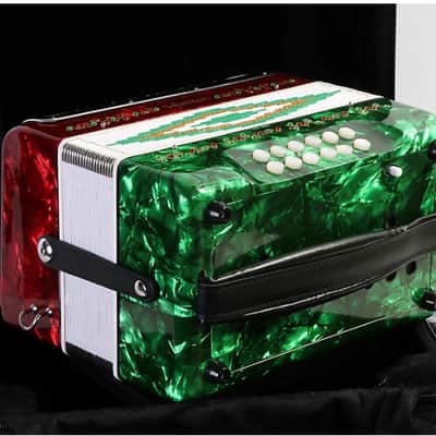 SofiaMari SM-3112 31-Button 12 Bass Accordion GCF Regular Red and Green Pearl image 2